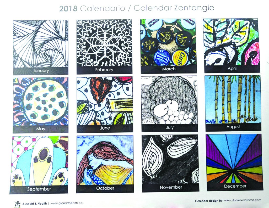 Grupo de seniors alce presenta un calendario basado en el zentangle