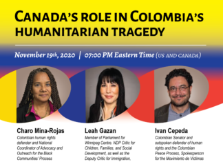 Invitan a discusión en torno a rol de Canadá en situación en Colombia
