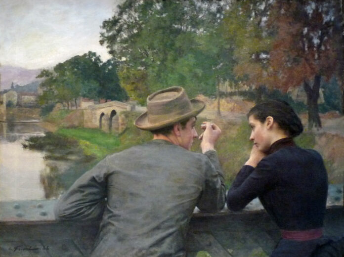 CUENTO-Emile-Friant-Los-amantes-Manana-de-otono1888