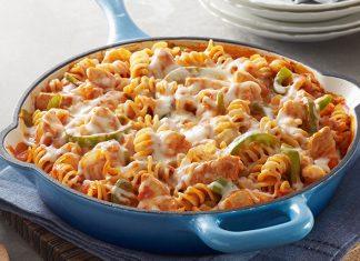 Receta de Sartén de pollo y pasta a la italiana