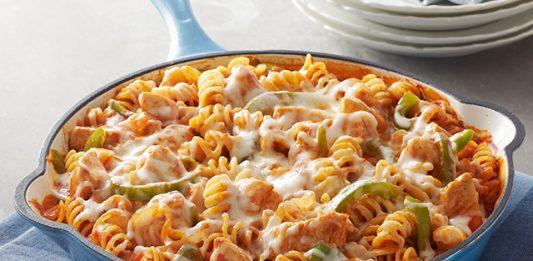 Receta de Sartén de pollo y pasta a la italiana
