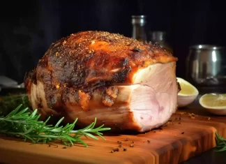 Receta de jamón asado con naranja y romero