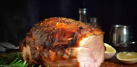 Receta de jamón asado con naranja y romero