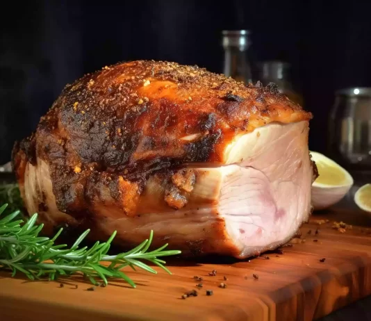 Receta de jamón asado con naranja y romero