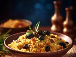 Receta de Cuscús con aceitunas negras y pasas