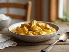 Receta de Pollo al curry con leche de coco