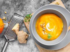 Receta de Sopa cremosa de calabaza y jengibre