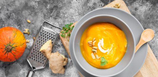 Receta de Sopa cremosa de calabaza y jengibre
