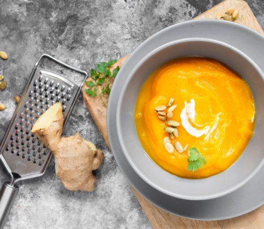Receta de Sopa cremosa de calabaza y jengibre