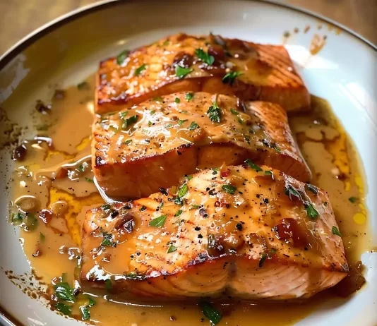 Receta de Salmón al horno con costra de mostaza y miel